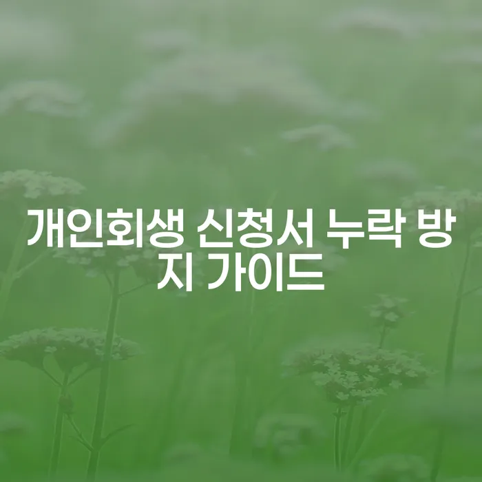 개인회생 신청서 누락 방지, 어떻게 해야 할까요?
